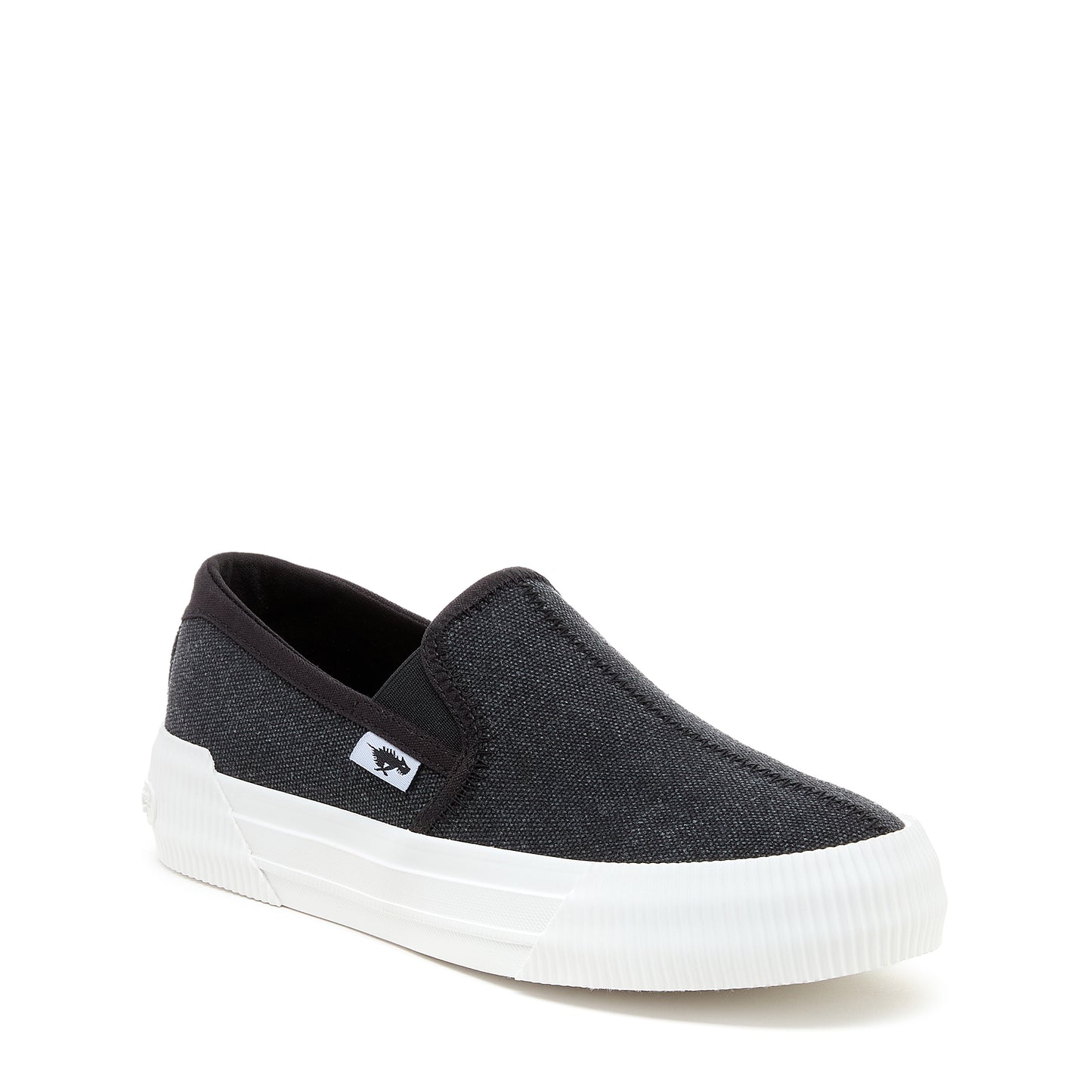 Cheery Black Slip-On Plimsoll Trainers