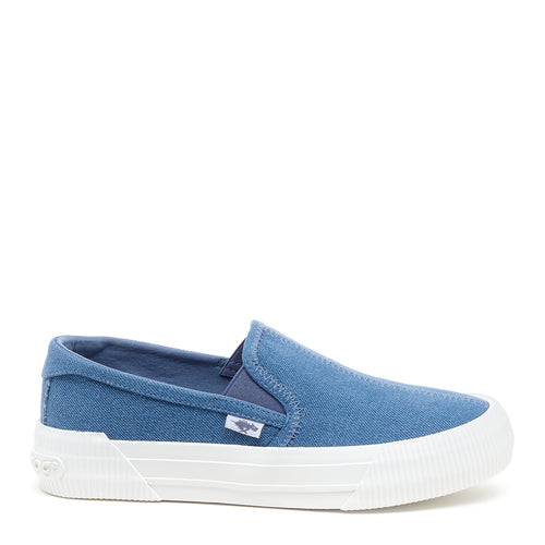 Cheery Blue Denim Slip-On Plimsoll Trainers