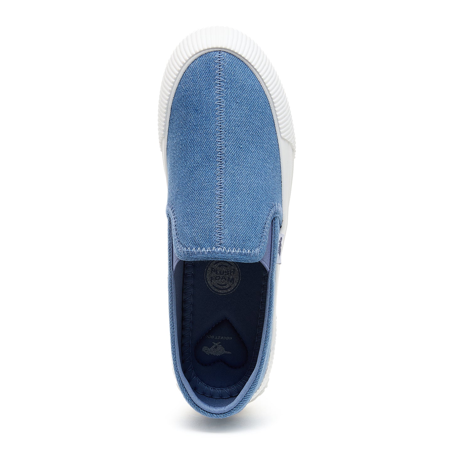 Cheery Blue Denim Slip-On Plimsoll Trainers