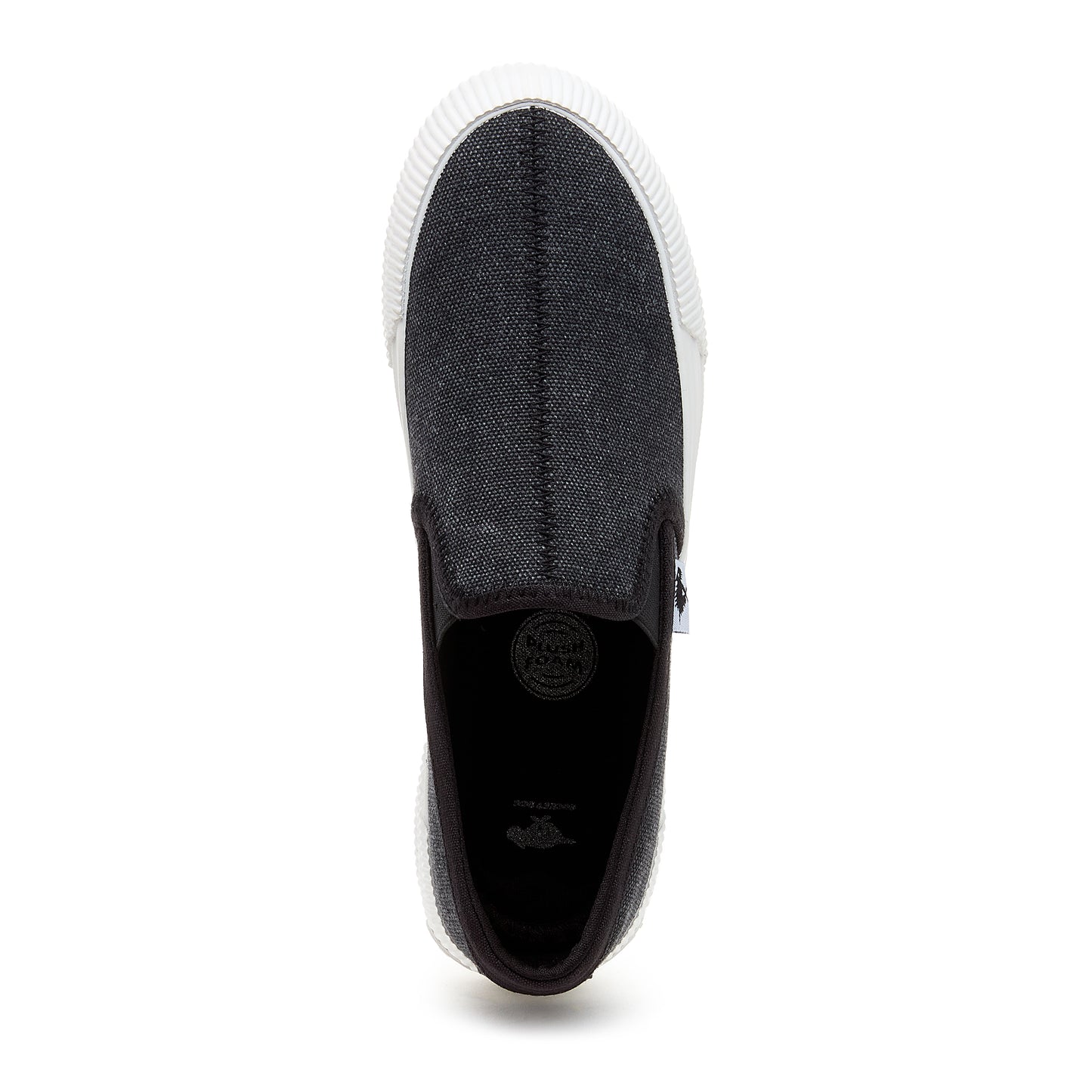 Cheery Black Slip-On Plimsoll Trainers