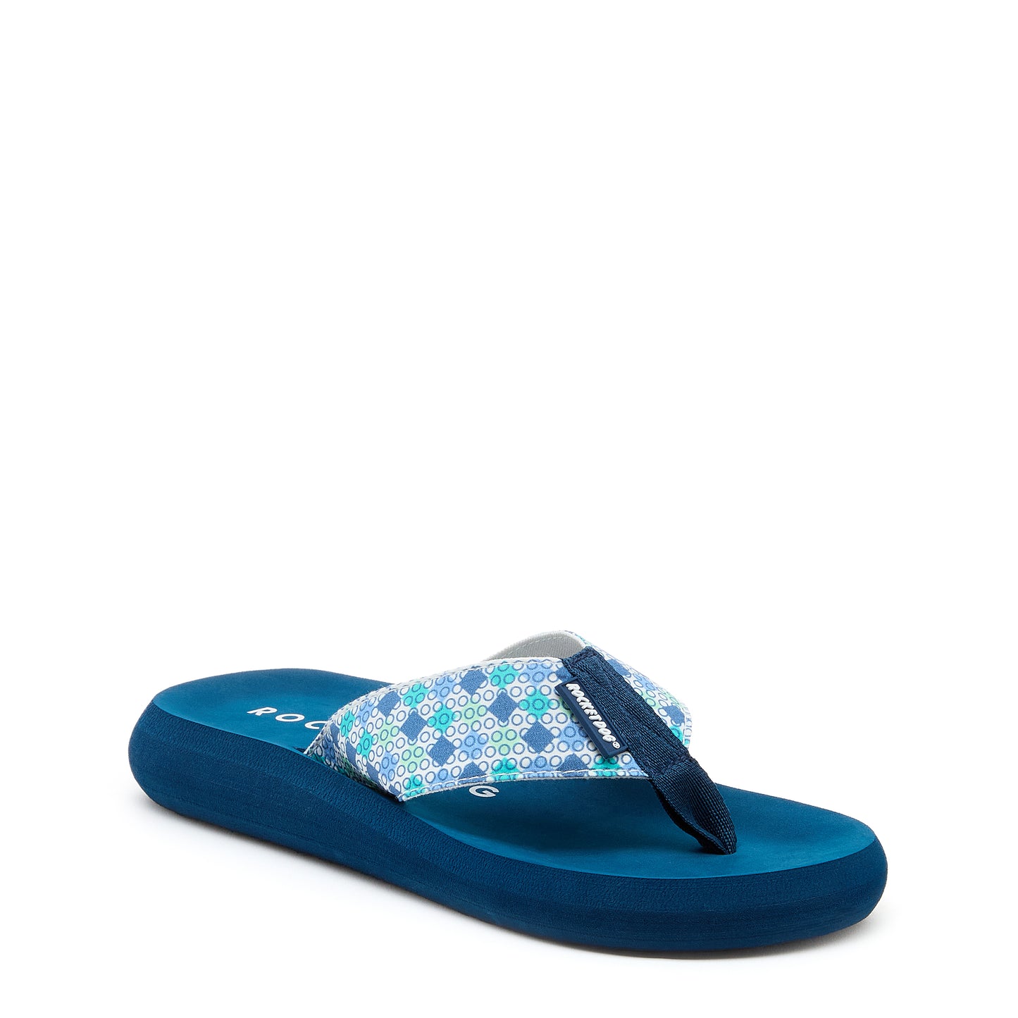 Spotlight Blue Geometric Flip-Flops