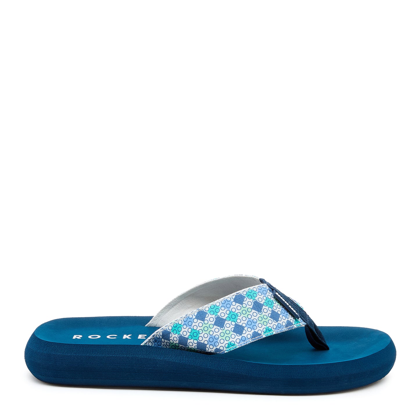 Spotlight Blue Geometric Flip-Flops