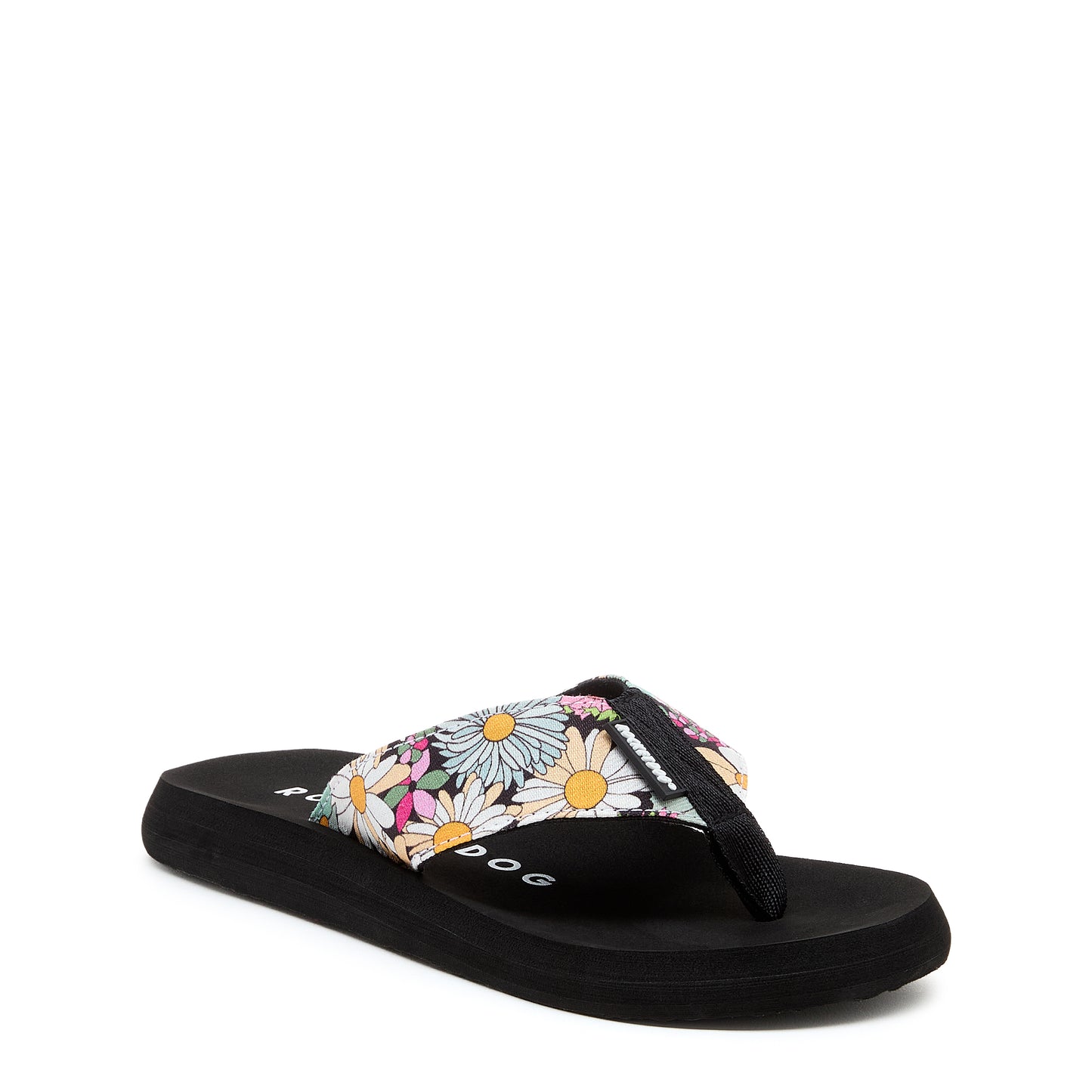 Adios Black Floral Flip-Flops