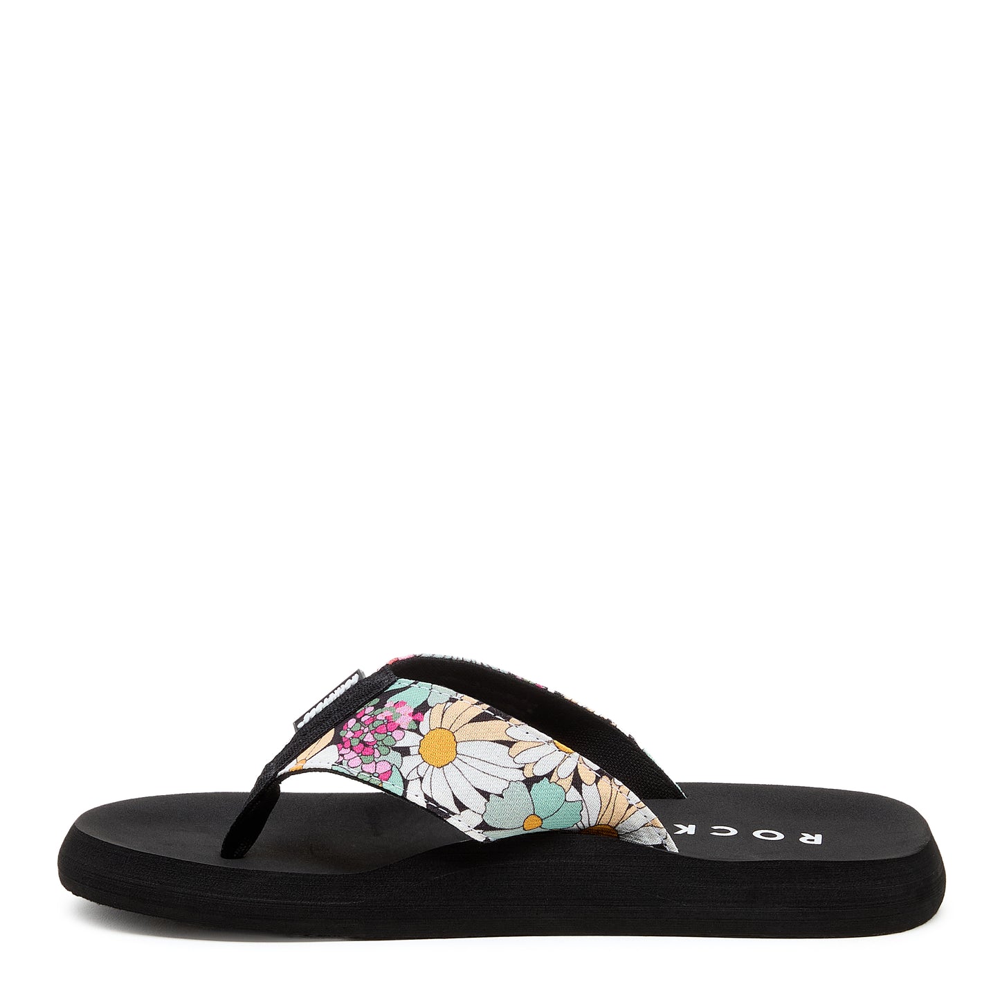 Adios Black Floral Flip-Flops