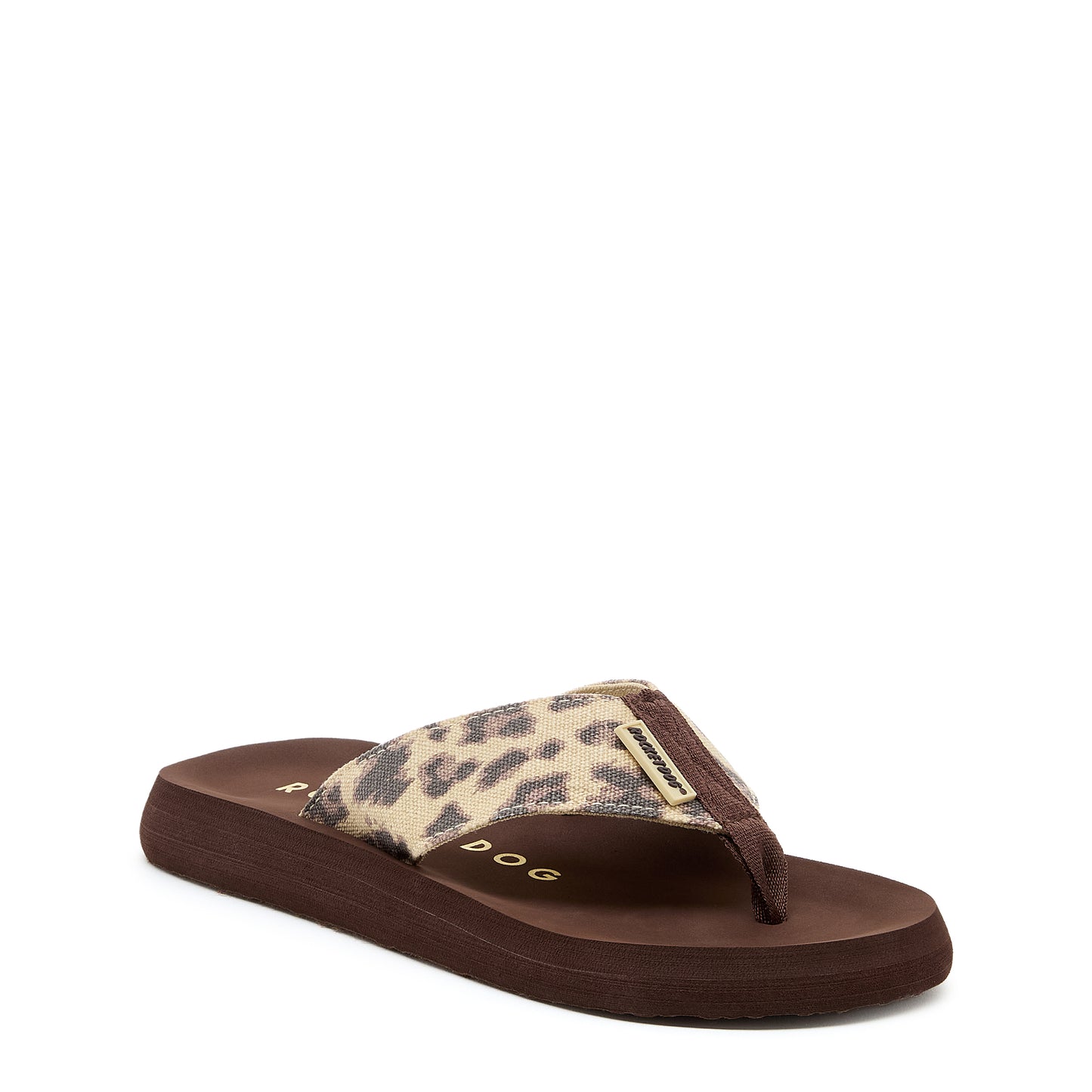 Adios Brown Leopard Print Flip-Flops