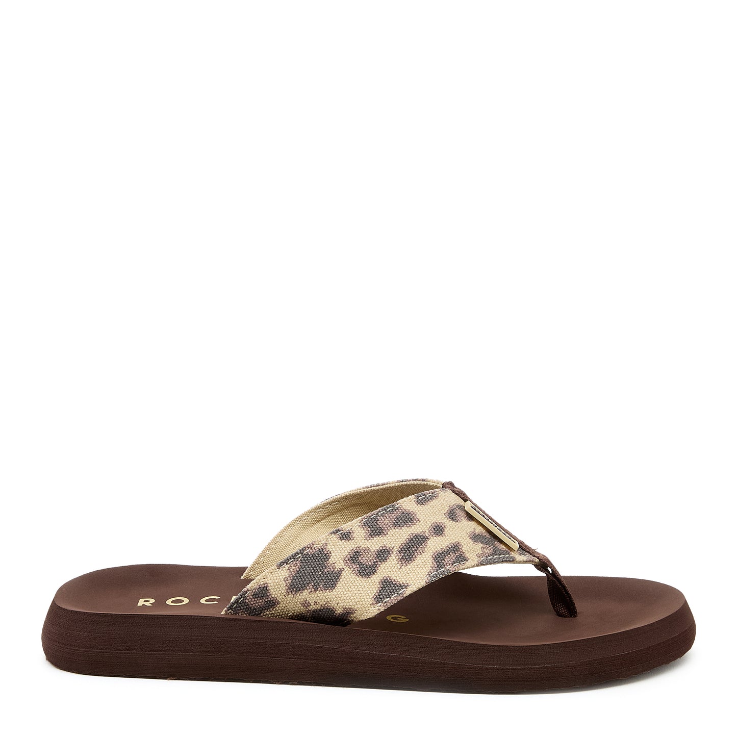 Adios Brown Leopard Print Flip-Flops