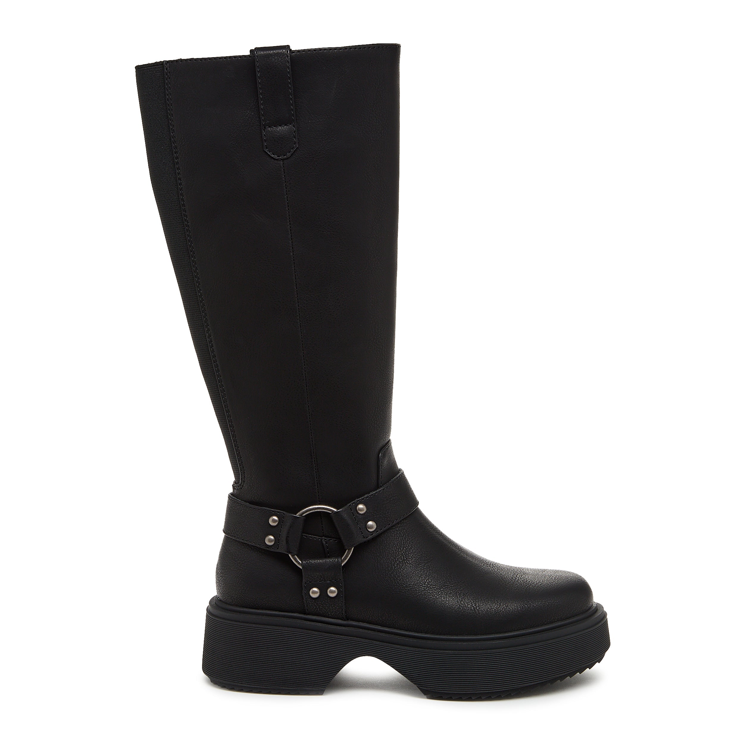 Edgy black booties best sale