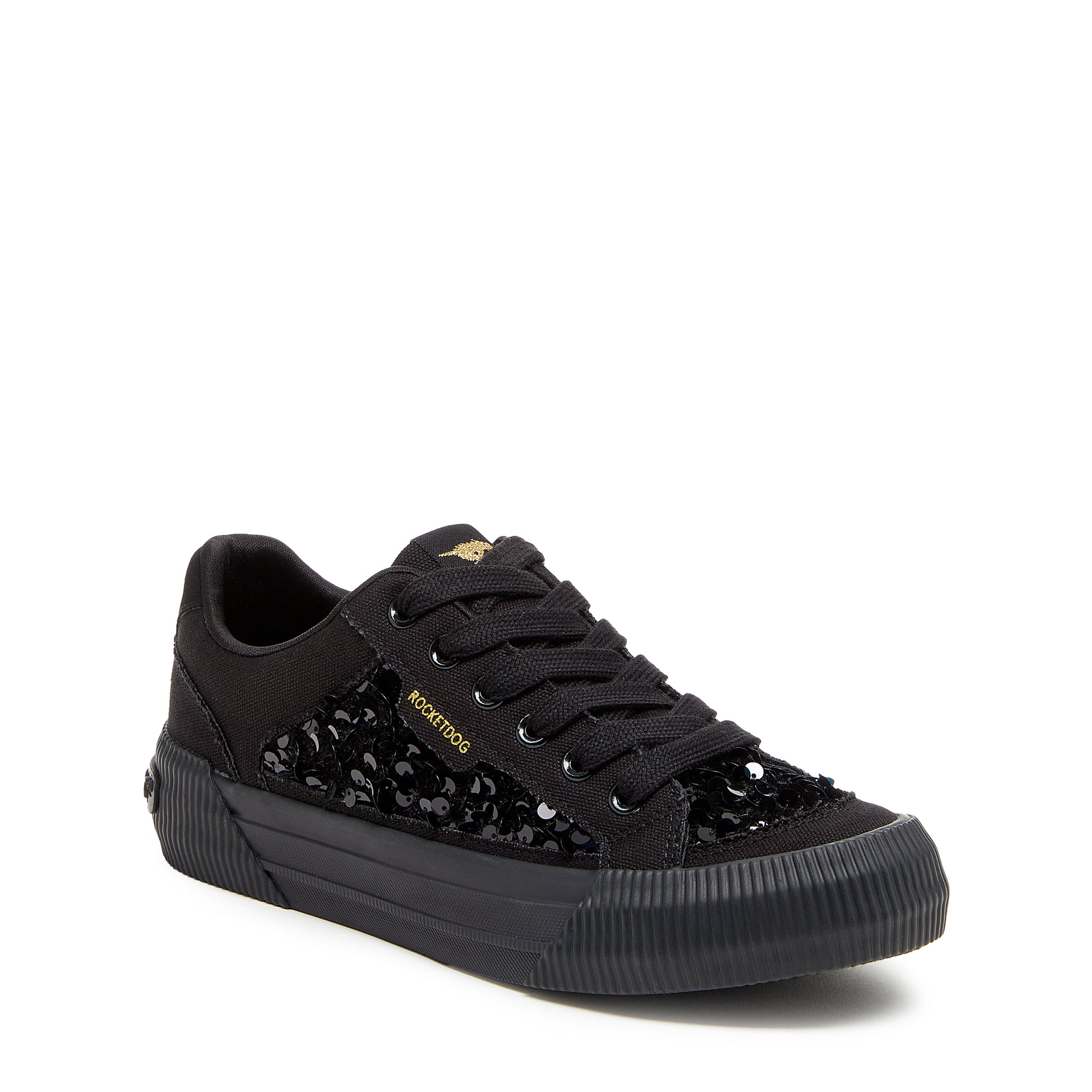 Cheery Black Sequin Trainers