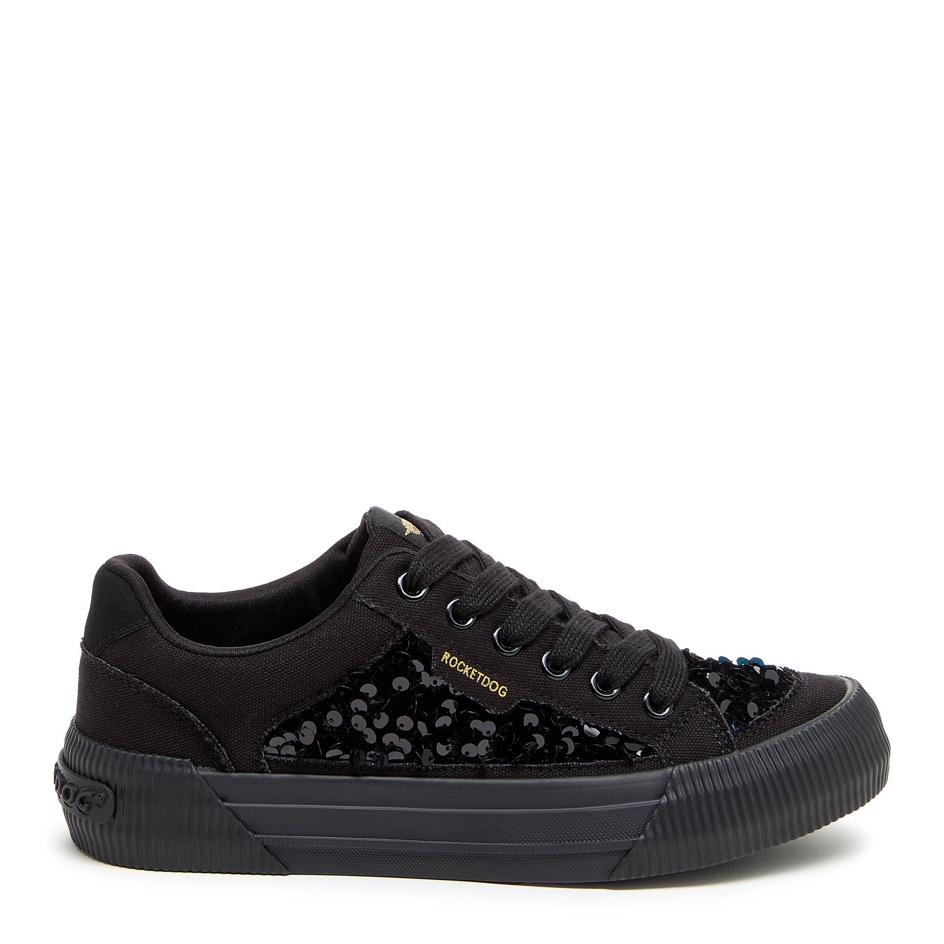 Cheery Black Sequin Trainers