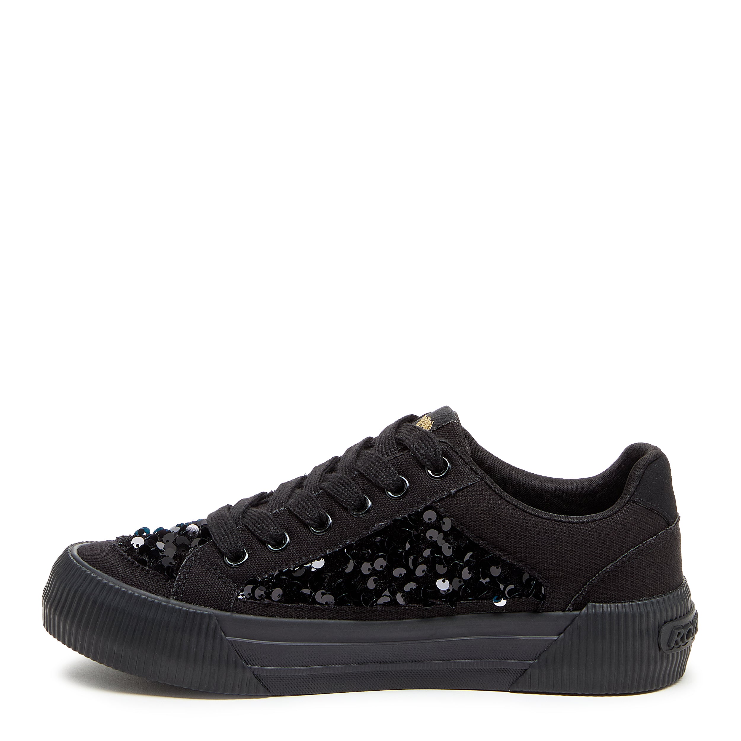 Black sequin trainers on sale