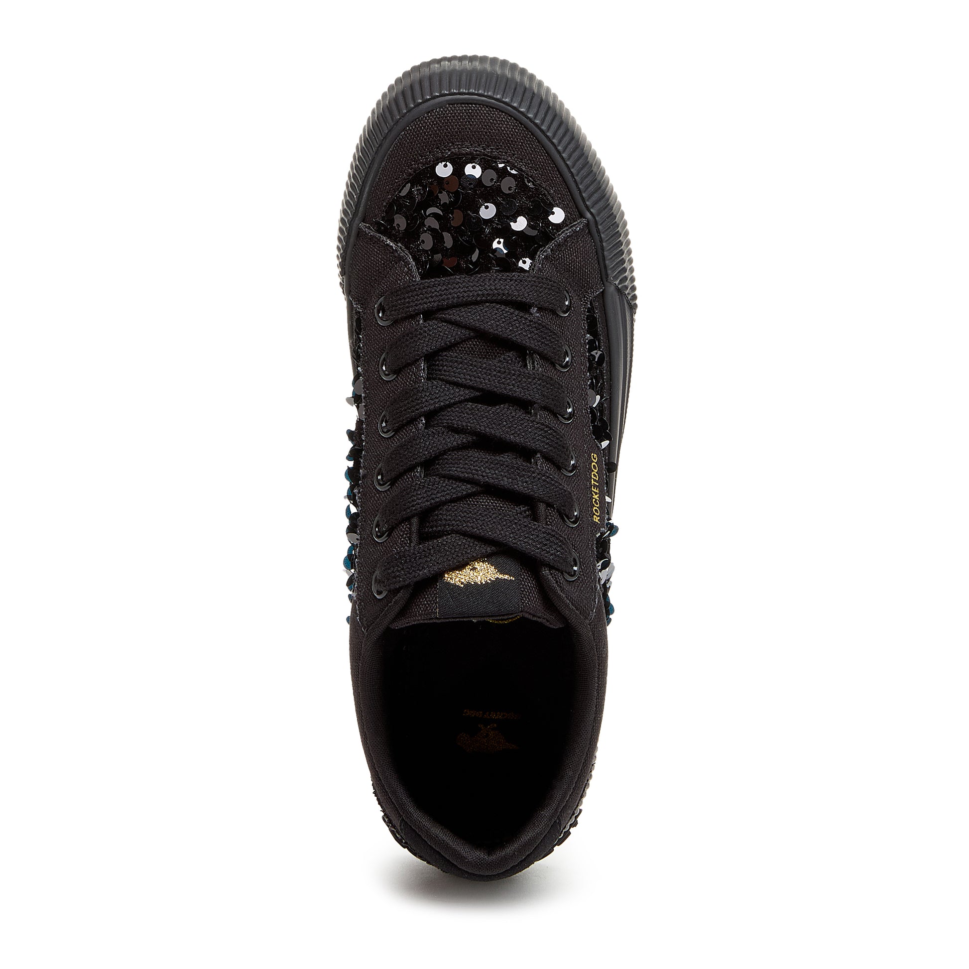 Cheery Black Sequin Trainers