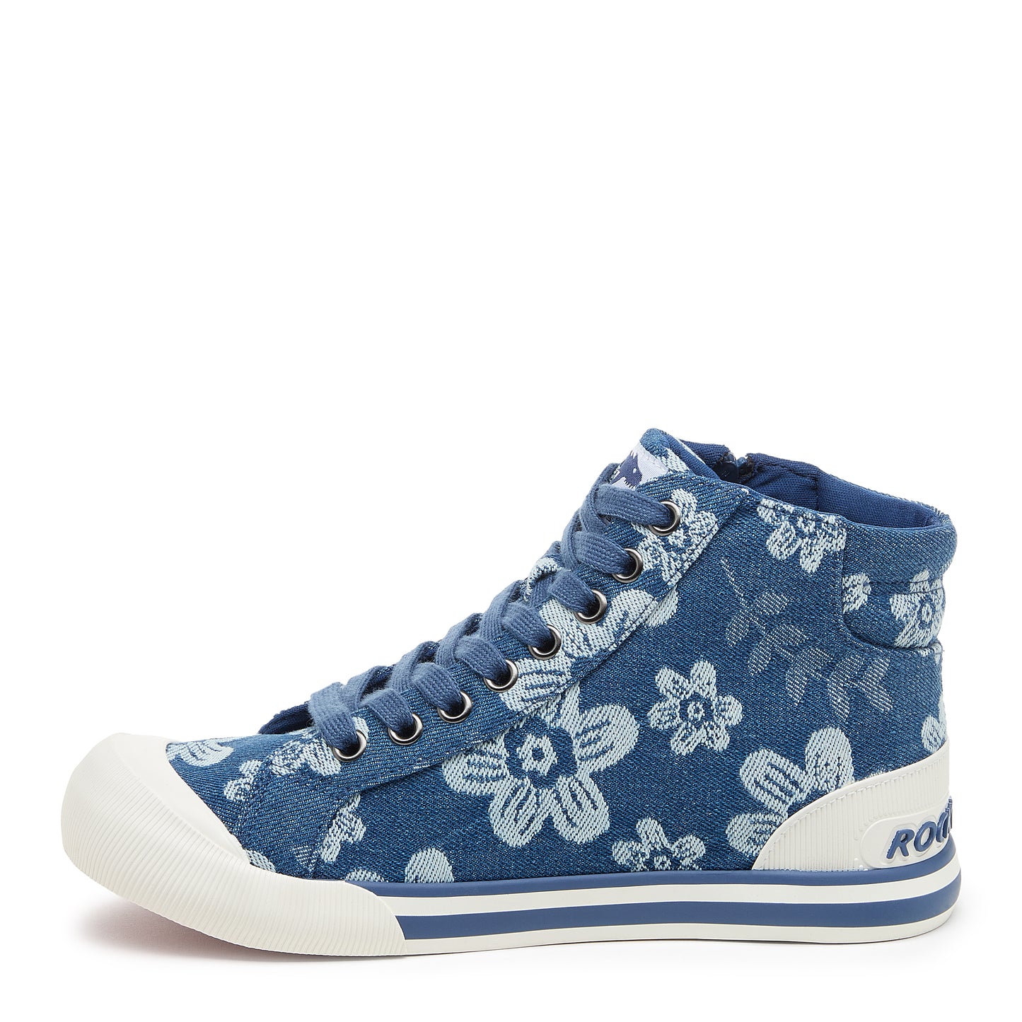 Jazzin High-top Navy Floral Trainers