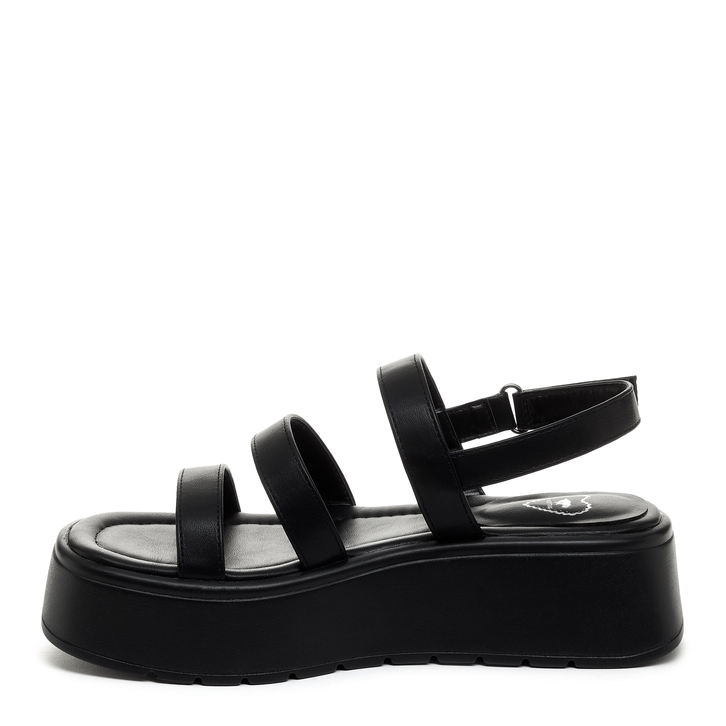 Platform sandals black store leather