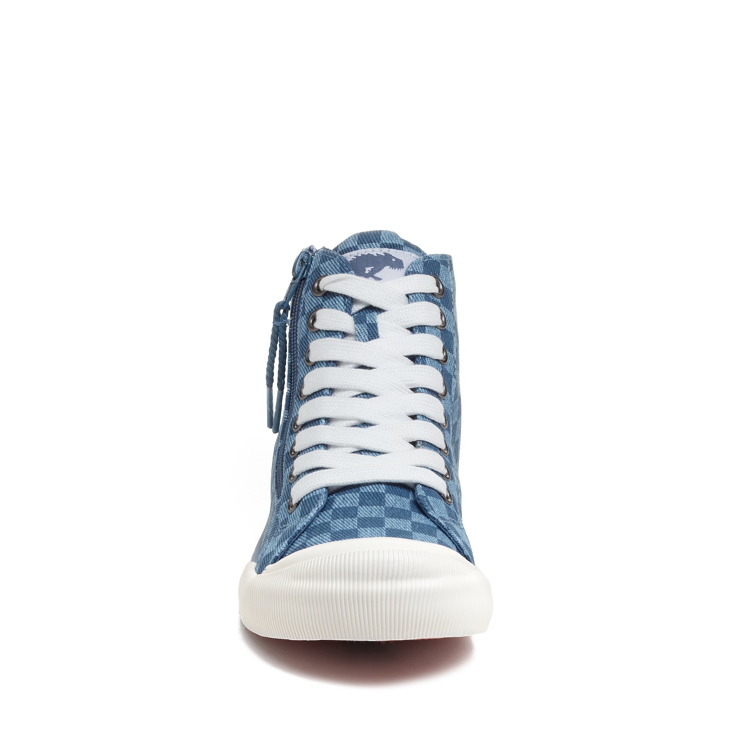 Blue and store white high tops