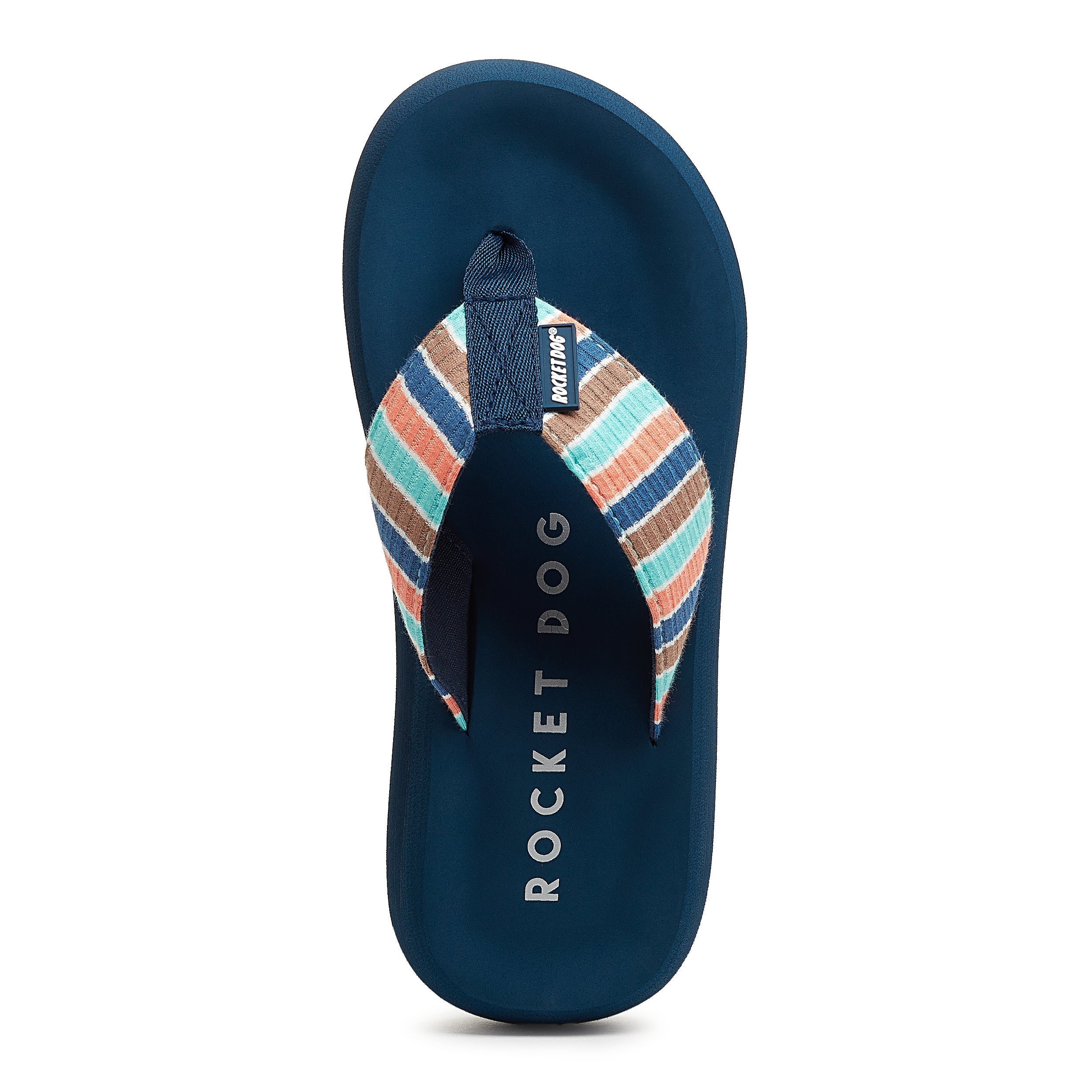 Spotlight Blue Coastal Stripe Flip Flops Rocket Dog Rocket Dog UK