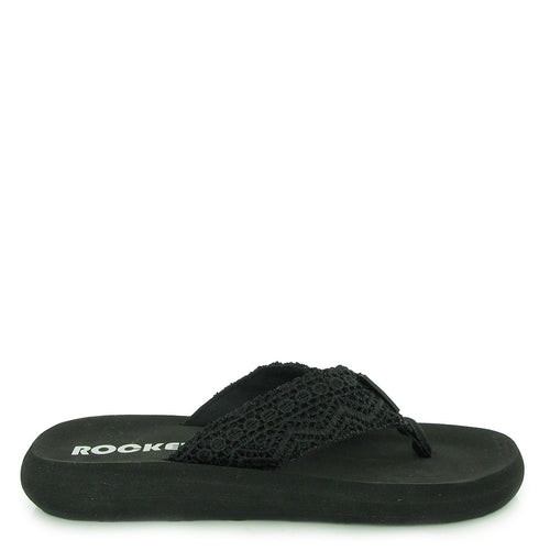 Spotlight Black Crochet Flip-Flops