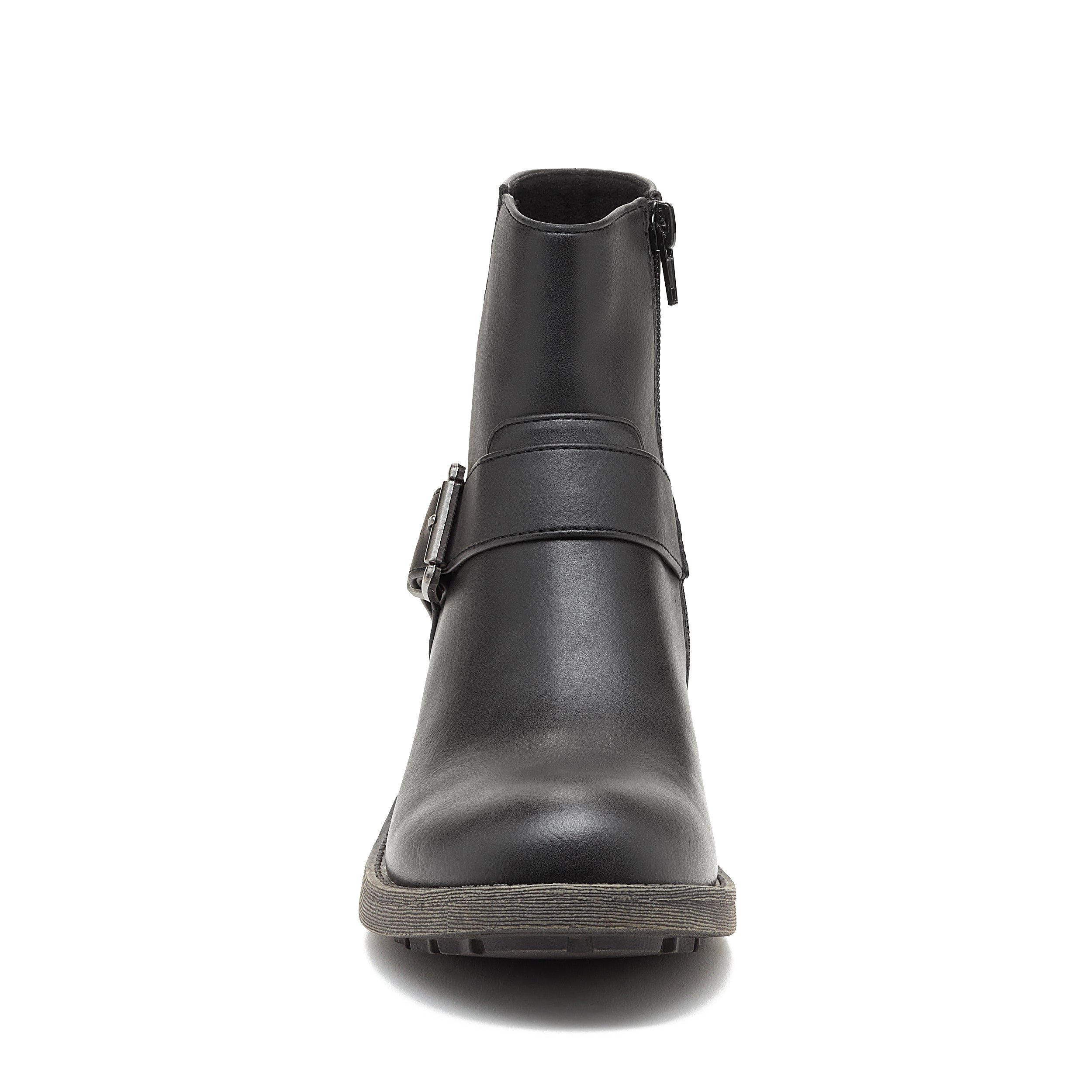 Womens black leather hot sale biker boots